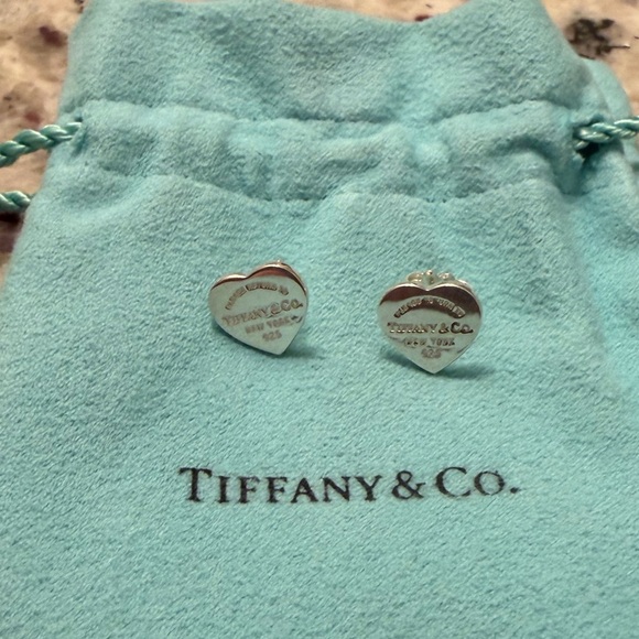 Tiffany & Co. Silver Heart Stud Earrings - Picture 2 of 8